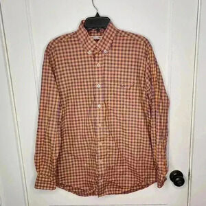 Southern Point Co Shirt Mens Small Purple Orange Check Button Up Preppy Logo